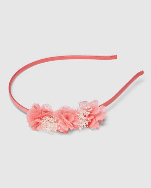 Serre Tete Bebe Fille Corail A Fleurs Mode El Corte Ingles