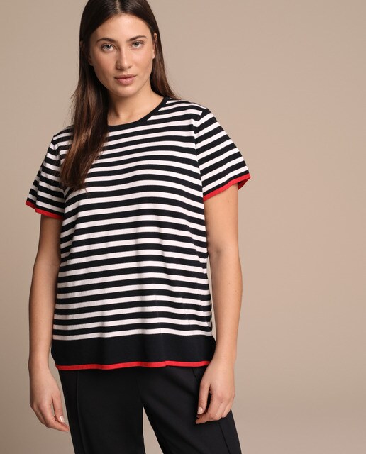 short sleeve striped sweater