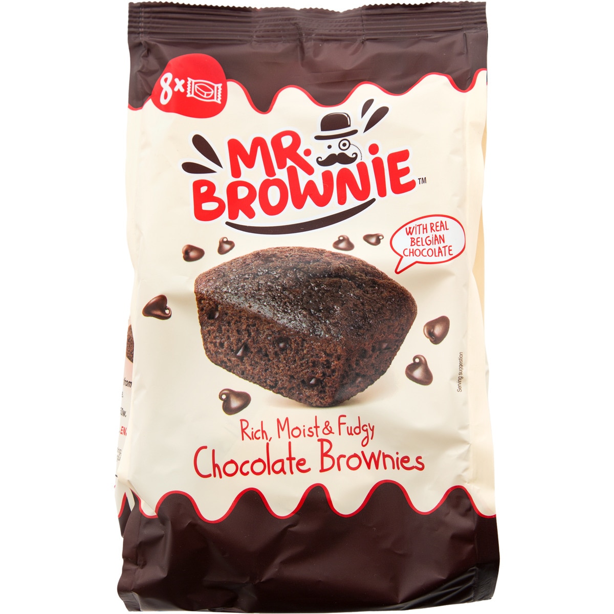 Comprar brownies con chocolate belga 8 unidades envasadas invidualmente