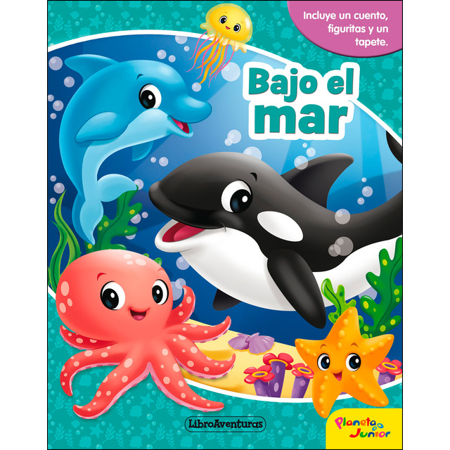 Bajo el mar. Libroaventuras: Incluye un tablero y figuras para jugar