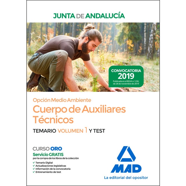 Cuerpo de auxiliares técnicos opción medio ambiente de la junta de andalucía. Temario volumen 1 y test (Tapa blanda)