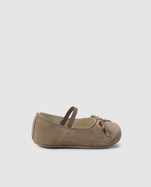 Bailarinas de bebé niña beige con elástico