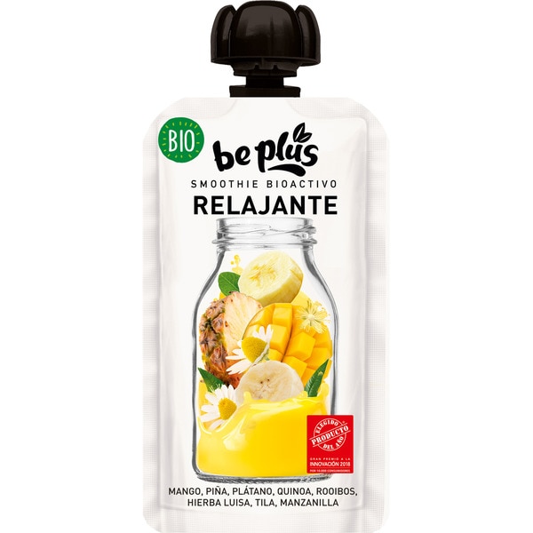 BE PLUS Bio smoothie bioactivo relajante ecológico con fruta, quinoa, rooibos, tila y manzanilla bolsa 150 g