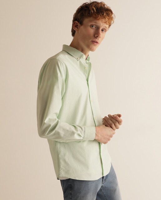 light green oxford shirt