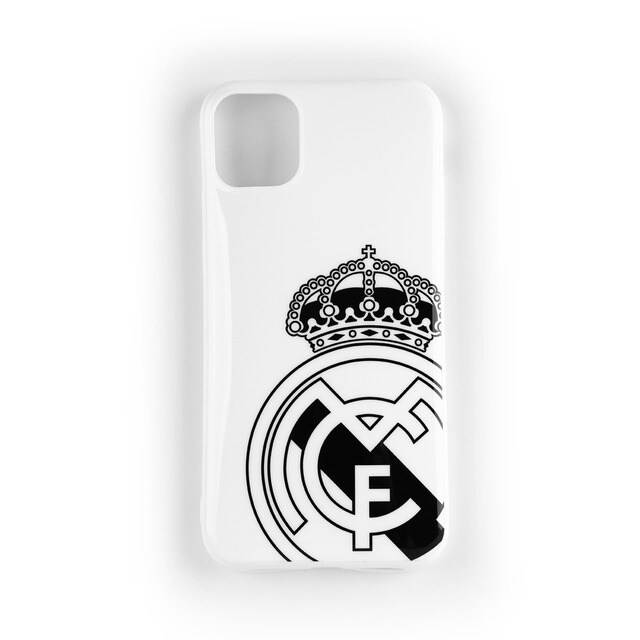 Carcasa Iphone 11 Real Madrid C F Fondo Blanco Escudo Negro