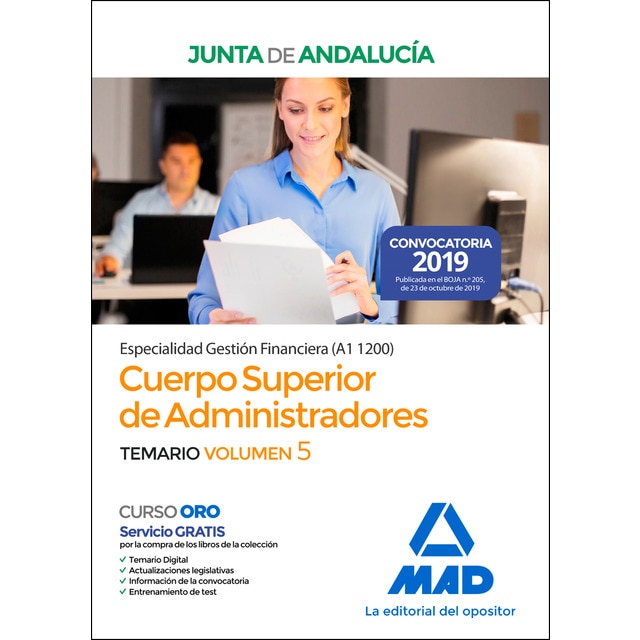 Cuerpo superior de administradores [especialidad gestión financiera (a1 1200)] de la junta de andalucía. Temario volumen 5 (Tapa blanda)