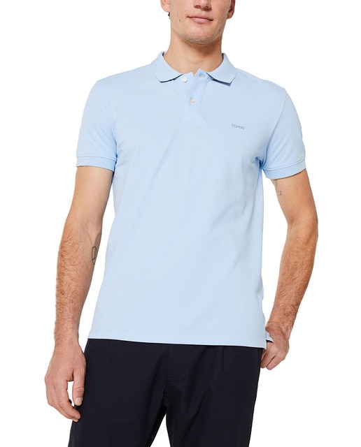 pale blue polo shirt