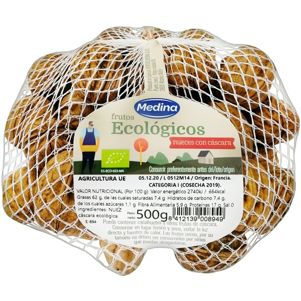 MEDINA nueces con cáscara de agricultura ecológica bolsa 500 g