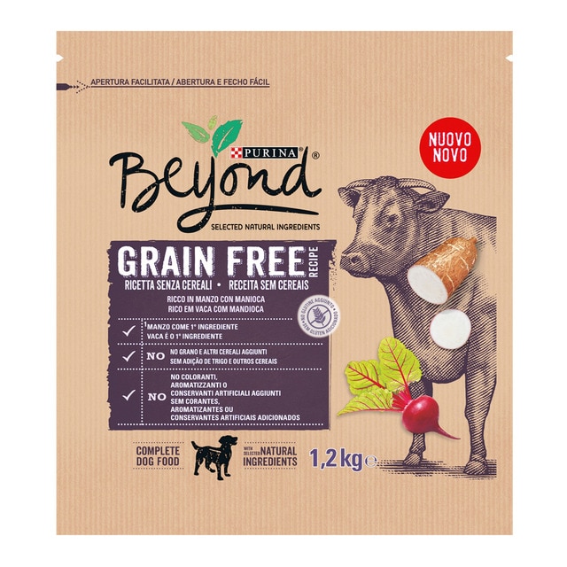 Purina Beyond - Pienso Para Perros Adultos Pequeños, Medianos Y Grandes Grain Free Buey 1,2kg