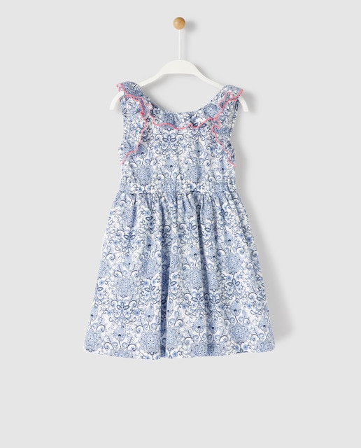 girls blue floral dress