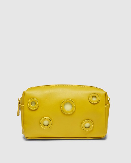 yellow toiletry bag