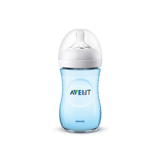 Biberón Anticólicos Tetina Silicona Philips Avent Natural Flujo Lento (260 ml.) azul