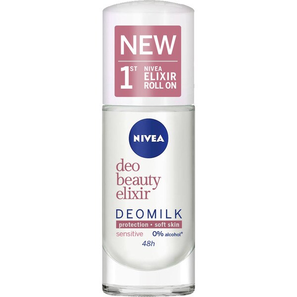 NIVEA desodorante Beauty Elixir Deo Milk Sensitive 0% alcohol 48h envase 40 ml