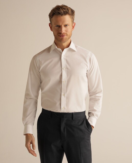 Camisa Non Iron de homem classic lisa branca