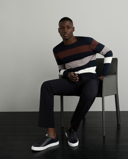 Calça elegante masculina Emidio Tucci de corte regular em azul