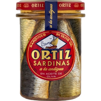ORTIZ old style sardines in olive oil jar 140 drained weight g