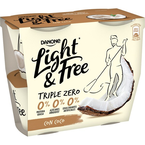 Triple zero fat-free yogurt with coconut 0% fat 0% added sugar 0% ...