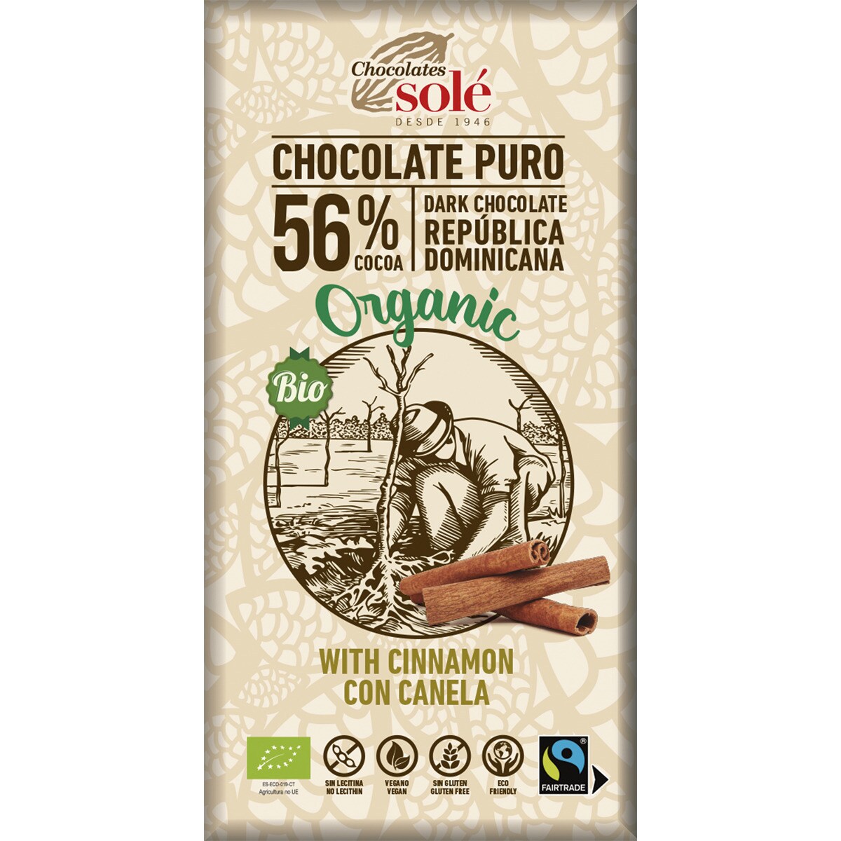 Comprar Organic Bio chocolate puro 56 cacao de República Dominicana