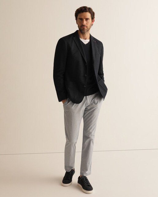 Calças chino de homem slim azul