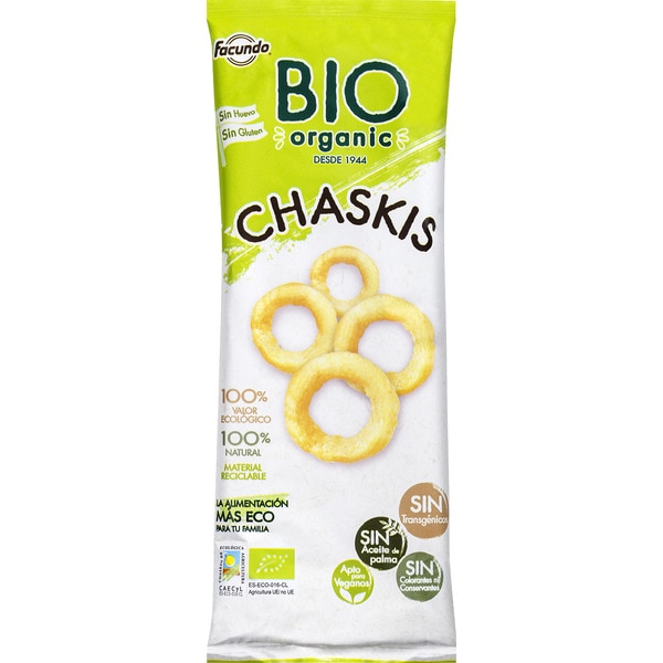 FACUNDO snack de maíz Bio Organic Chaskis Sin Gluten ecológico bolsa 100 g