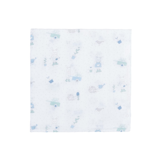 Muselina individual Cotton Juice Baby Home Conejitos estampado celeste