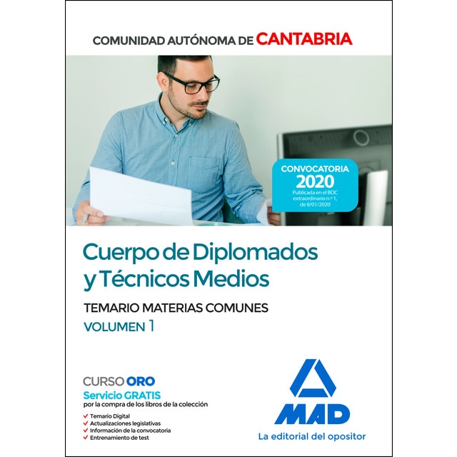 Cuerpo de diplomados y técnicos medios de la administración de la comunidad autónoma de cantabria. Temario de materias comunes vol