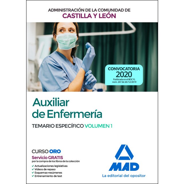 Auxiliar de enfermería de la administración de la comunidad de castilla y león. Temario específico volumen 1 (Tapa blanda)