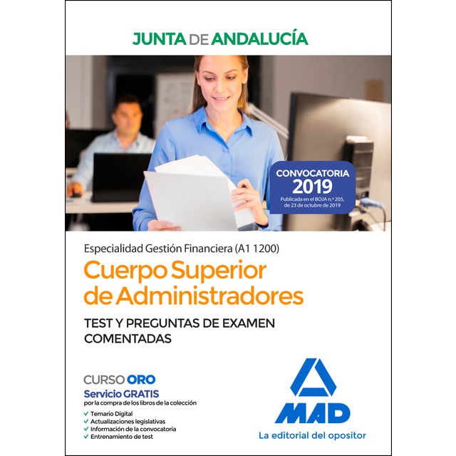 Cuerpo superior de administradores [especialidad gestión financiera (a1 1200)] de la junta de andalucía. Test y preguntas de exame (Tapa blanda)