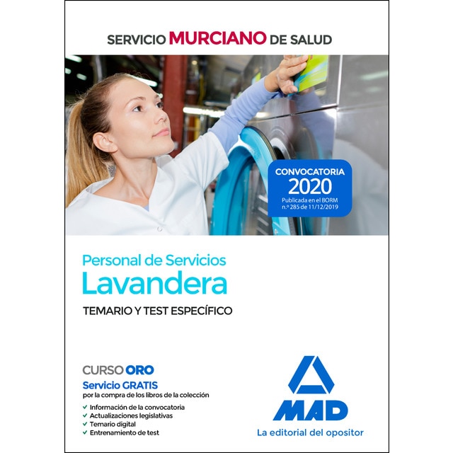 Personal de servicios, opción lavandera del servicio murciano de salud. Temario y test específico (Tapa blanda)