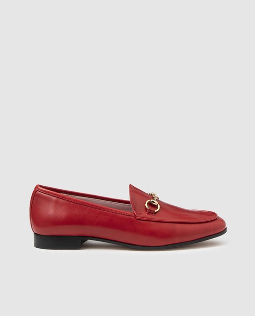 Mocassins de mulher Castellano de pele vermelhos