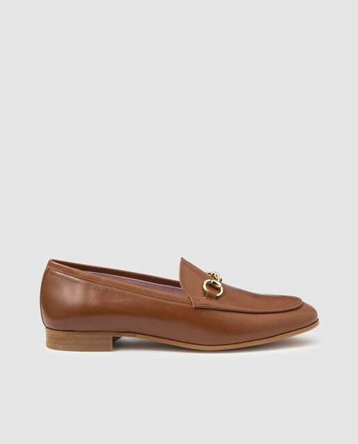 Mocassins de mulher Castellano de pele castanhos