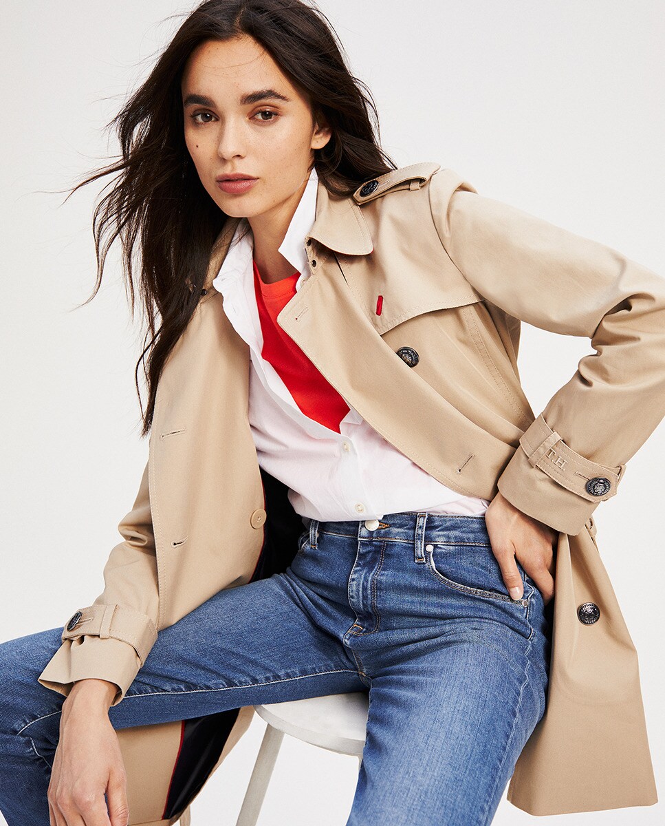 tommy hilfiger gabardina mujer
