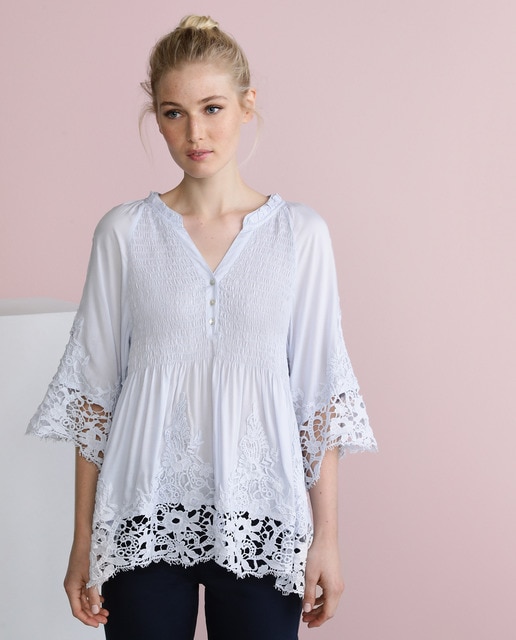 Women's romantic blouse with guipure lace · Fashion · El Corte Inglés