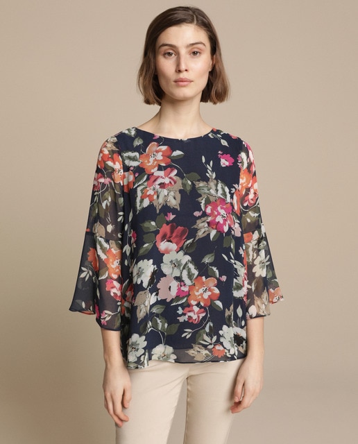 Blusa de mujer con flores y volantes en mangas · Fashion · El Corte Inglés