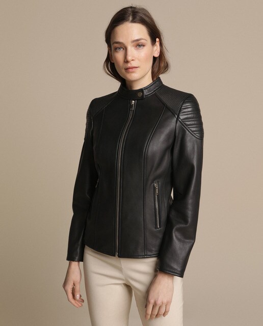 Cazadora biker de mujer 100% piel · Woman El Corte Inglés Cazadora biker de mujer |