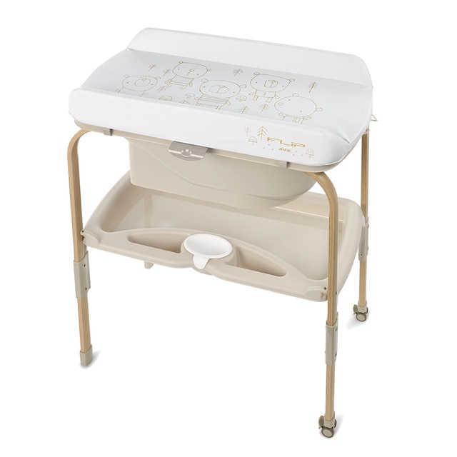 Bañera/Cambiador Jané Flip Glitter Nature Edition beige/madera