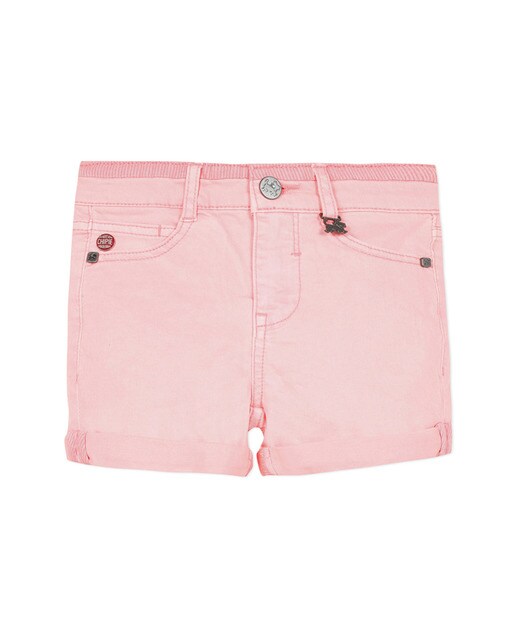 girls pink denim shorts