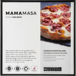 MAMAMASA pizza con chorizo picante de León caja 370 g