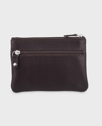 El Potro men's dark brown leather purse with zip
