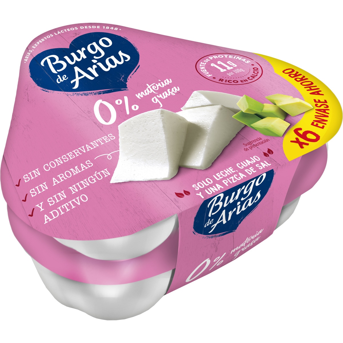 Comprar Queso fresco natural desnatado 0 m.g. mini pack 6 x 72 g