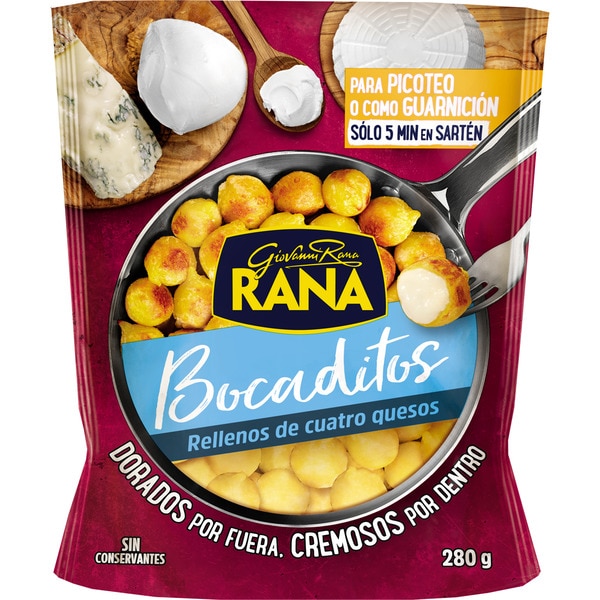 GIOVANNI RANA Bocaditos pasta fresca gnocchi rellena de 4 quesos envase 280 g 2 raciones