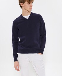 navy blue v neck sweater