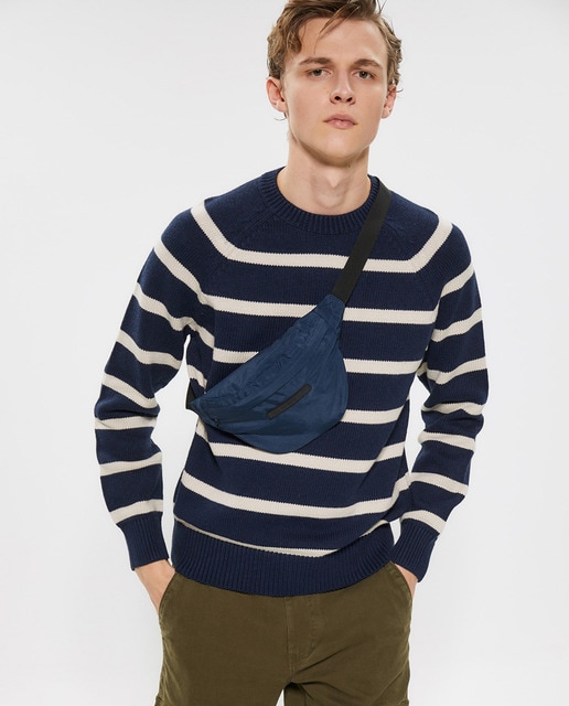 mens navy blue crew neck sweater