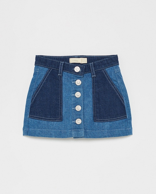 two toned denim skirt