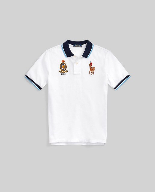 boys white ralph lauren polo shirt