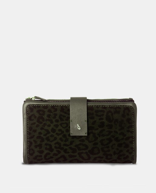 leopard print leather wallet