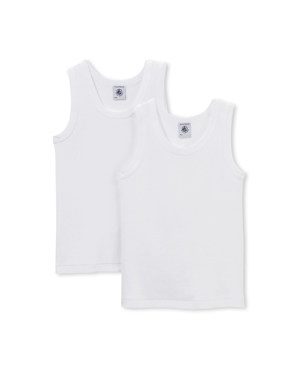 Pack Of Boys White Sleeveless T Shirts · Petit Bateau · Fashion · El