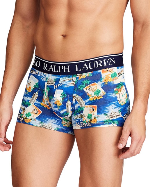 Boxers de malha azuis de homem