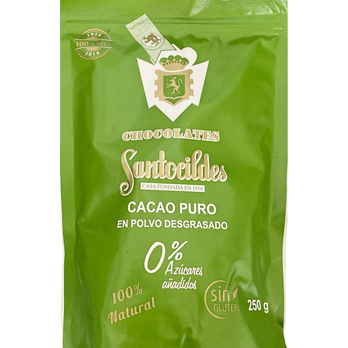 Cacao puro en polvo desgrasado 0 azúcares añadidos sin gluten bolsa