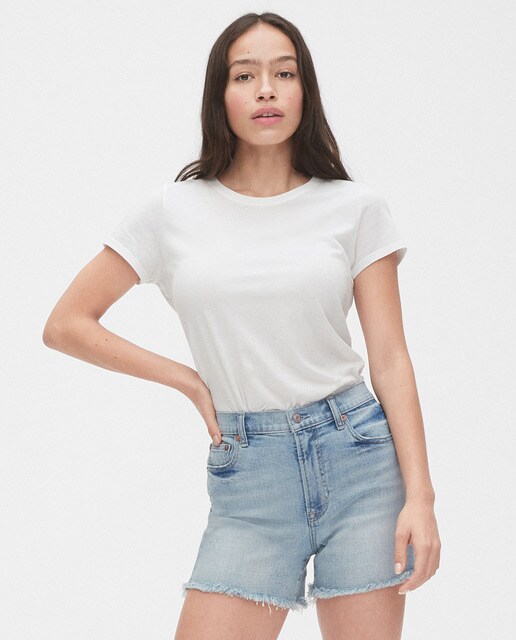 Calções de ganga com rasgões